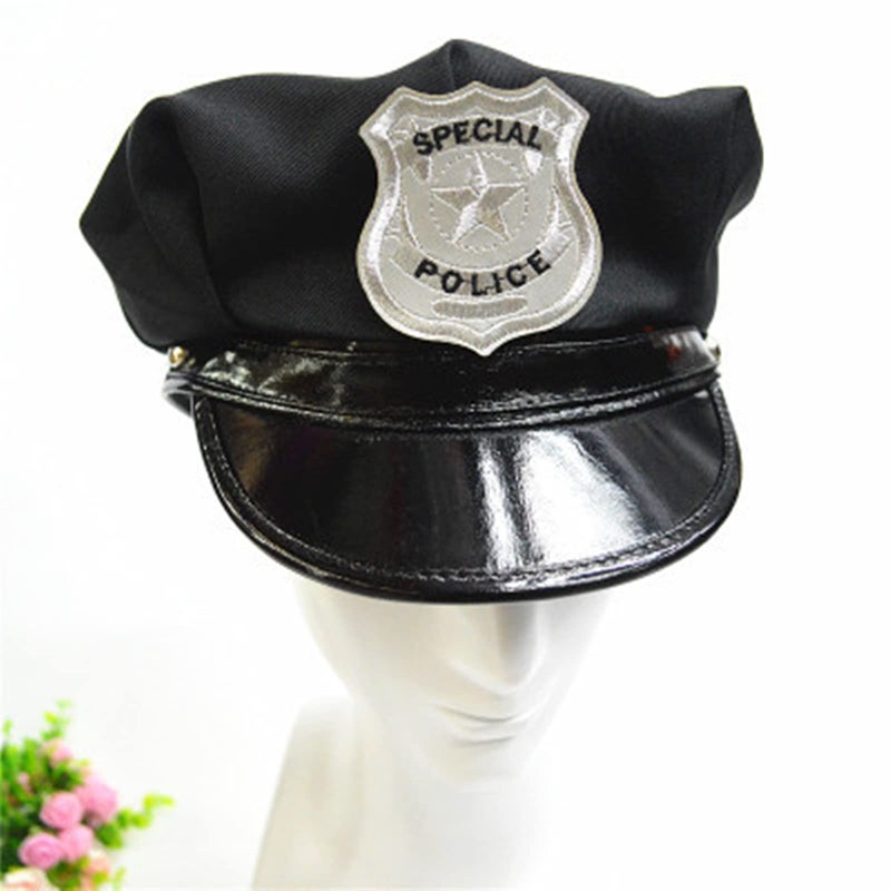 Soochat Police Hat Cop Hat Policeman Cap Police Cosplay Halloween Party Accessories - Image 3
